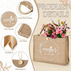 2 PCS Mother Of Bride And Groom Bags Wedding Tote With Handle 15.8×11.8 Inch