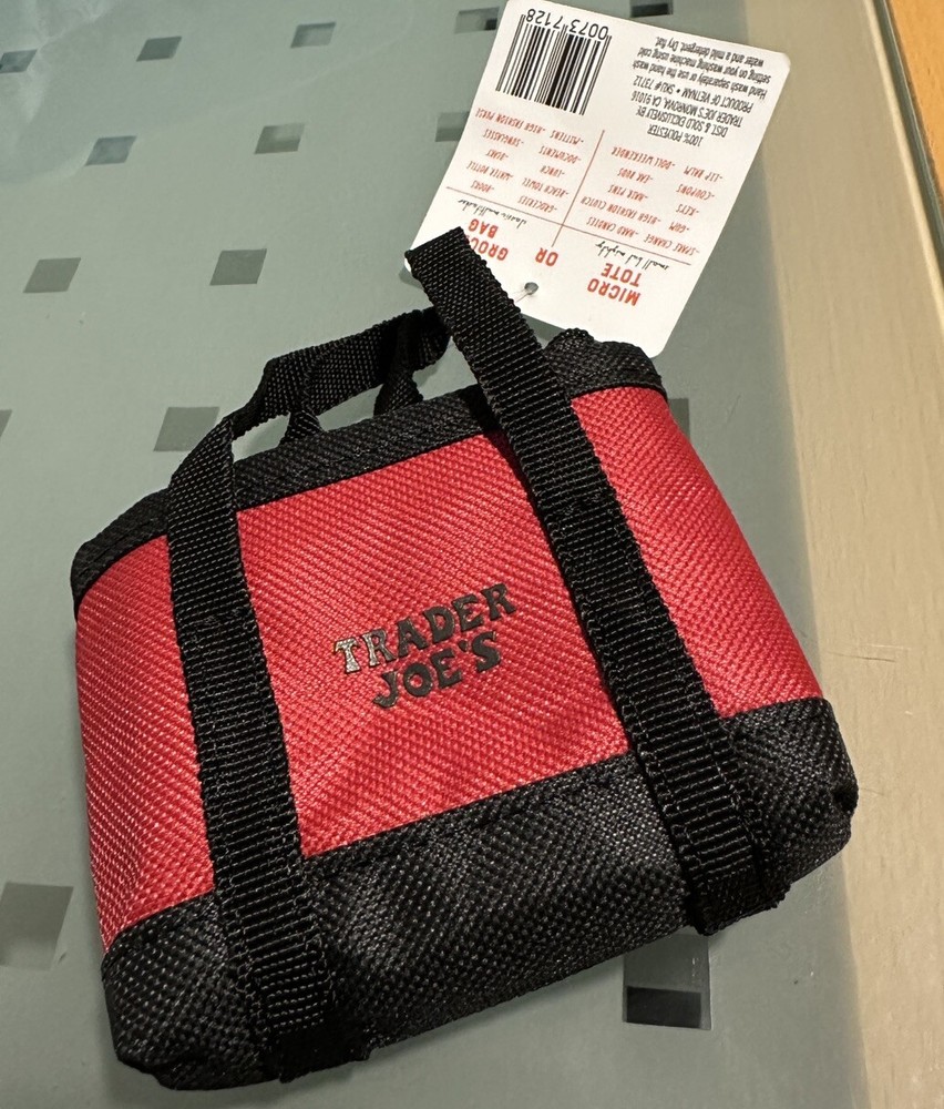 Free Ship NWT Limited EDITION Trader Joe’s Micro Tote Grocery Bag 2 In 1 Mini FS