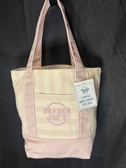 Limited Edition Summer 2026 Trader Joe’s Pale Pink Striped Mini Canvas Tote Bag