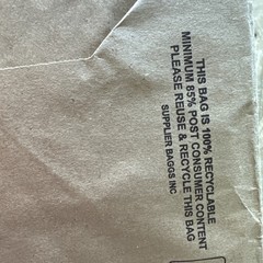 Trader Joe’s Large Paper Shopping Bag OEM Limited Recycle Earth (6) Pack