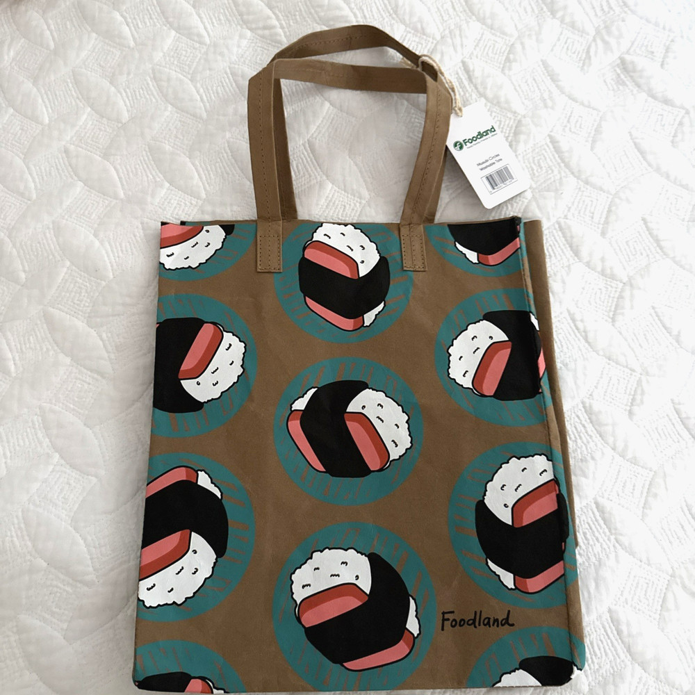 NWT Foodland Hawaii Musubi Circles Washable Paper Tote Bag – Designed in Hawaii