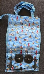 Oxford cloth shopping bag with wheels, foldable, lightweight, durable,…