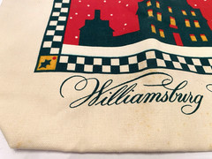 VTG Colonial Williamsburg Christmas Skyline 14″x17″x4.75″ Canvas Tote