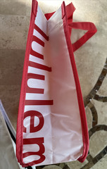 Lululemon Small Reusable Tote Shopping Bag 12″x9″ Snap Black White Red Lot Of 3