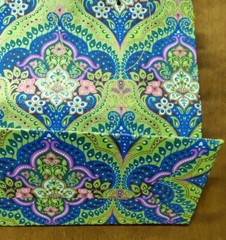 Bag Large Shopping Floral Boho Tote Reusable Vibrant Colorful 16″x 14″ Green
