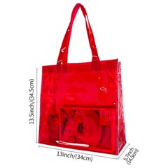 Transparent PVC Waterproof Makeup Bag Women Travel Shopping Handbag Tote Bag