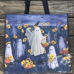 Halloween Ghosts 👻Baskets Sunflowers 🐦‍⬛ CROWS Bats Shopping Bag New🌼TJX🌼