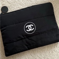 Puffy Makeup Bag Pouch Black Clutch Cosmetic Case-NEWChan Beauty Gift for VIP