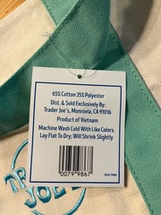 Trader Joe’s Mini Pastel Canvas Tote Bag (Green) New with tags