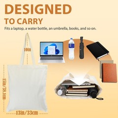 Canvas Tote Bag Bulk for DIY Projects, 13×15 Inches Tote Bags for Sublimation…