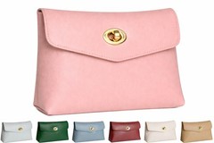 Cosmetic Bag Travel Makeup Pouch Organizer, Zipper Blush Pink
