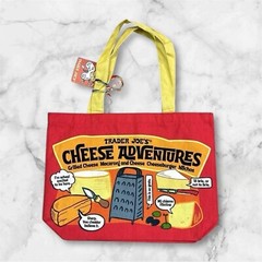⚡️ Trader Joe’s Cheese Print Reusable Canvas Shopping Bag NWT NEW FREE SHIP ❤