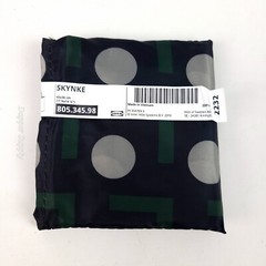 IKEA SKYNKE Shopping Bag Black/Beige Dot Pattern 17¾ × 14¼” 805.345.98 New