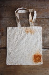 Light Cotton Tote Bag Rust Dyed Elements Handmade Book Bag Farmers Market 14×14