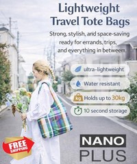 NANOPLUS Compact Reusable Grocery Tote Bag, Foldable Shopping Bag