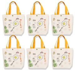 6PCS Small Canvas Tote Bags 9″x11″ Canvas Handbag Lunch Bags for Women Cute M…