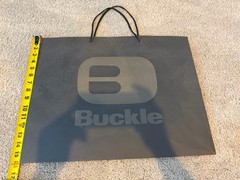 Buckle Clothing Reusable shopping Bag Black gift 20×16