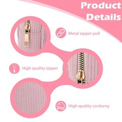 Sorcristy Period Bag for Teen Girls, Corduroy Sanitary Napkin Storage Pink