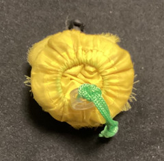 Yellow Rose Nylon Reusable Shopping Bag Green Cord Carabiner Clip Compact