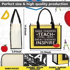 6 Pack End of Year Teacher Gifts Bulk Bags Teachers Canvas Tote Bags Pencil C…