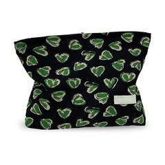 kumet Large Capacity Makeup Bag Zipper Cosmetic Pouch for Purse, Travel Heart