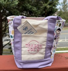Snoopy Peanuts Trader Joe’s Mini Canvas Tote -Purple, Spring 2026 Handmade w/tag