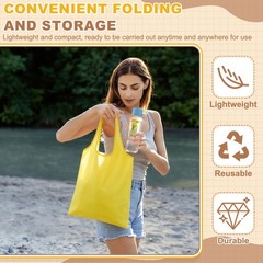 4 Pack Foldable Travel Bag with Handles Washable Shopping Tote Pouch Pink