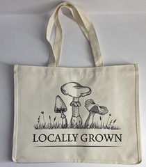 NWOT Locally Grown Mushroom Canvas Tote Bag 14×18” Crunchy Cottagecore Foraging
