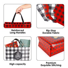 8 Pack Extra Large Christmas Gift Bags, Reusable Tote Bags with Handle Non-Wo…