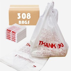 308 Count Reusable Thank You Bags – 11.5×6.25×21 Inches, Perfect for Groceries