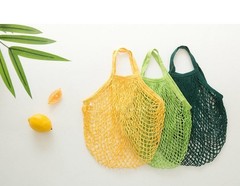 Korean Mesh Net Bag Cotton Blend Eco Shopping Tote Reusable Market Carry Bag
