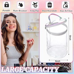 Sanwuta Clear Lotion Bag for Toiletry 5.91 Inches X 9 Inches, Silver