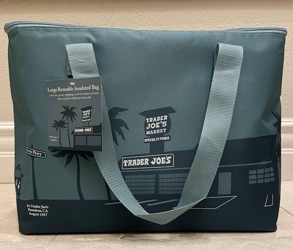 NEW Trader Joe’s Large 8 Gallon Reusable Insulated Shopping Bag DUSTY BLUE 2025
