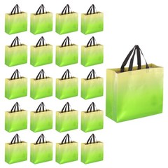 24Pcs Reusable Gift Bags with Handles 10.6 x 13 Inch Gradient Green