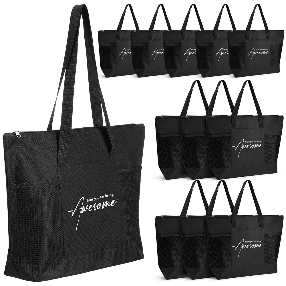 12 Pcs Nurse Appreciation Gifts Inspirational Zipper Tote Bag with Mesh Pocket