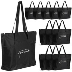 12 Pcs Nurse Appreciation Gifts Inspirational Zipper Tote Bag with Mesh Pocket