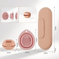Silicone Makeup Brush Holder Set – Portable Travel khaki