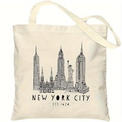 Large New York Canvas Tote Bag Travel Grocery Shopper Shoulder Gift Women Us