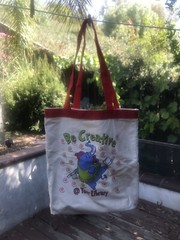 New Tote Bag Dancing Elephant Great for Heavy Books Sturdy Cotton Burlap