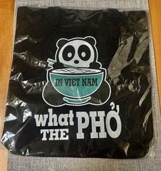 In Vietnam what THE PHO’? Reusable Bag In Black With Color Print NEW