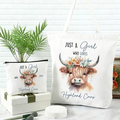 Sinmoe 5 Pcs Highland Cow Gift Set Women 13.39 x 15.75 x 3.94 inches, Blue