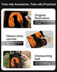 Cute Tote Bag Double-Sided Prints with Snap Closure, Gifts for Cat Lovers, Cu…