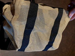 GLAM BEIGE/BLACK DOUBLE STRAP REUSABLE PRODUCE MARKET SHOPPING BAG NEW W/O TAGS