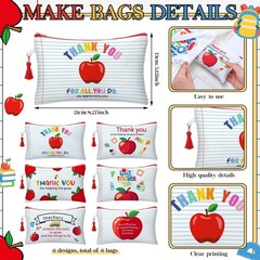 Paterr 12 Pcs Teacher Appreciation Gift Basket Filler Canvas Large, White