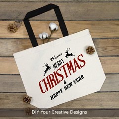 Reusable Shopping Tote Bags, 2 Pack, Magnetic Snap, DIY Customizable, White