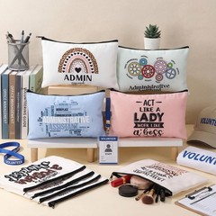 SilTriangle 9 Pcs Administrative Assistant Gifts Cosmetic Bags Bulk colorful