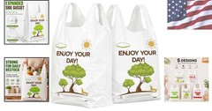 Sturdy White T-Shirt Bags – 150PCS Eco-Friendly Grocery Bags with Loop Handles