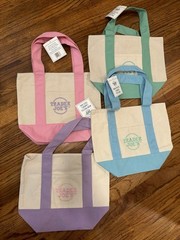 Trader Joe’s Canvas Tote Bags Set of 4 Foldable Small Multicolor Solid