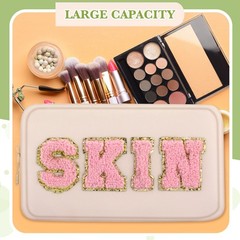Sanwuta 4 Pcs Hair Face Skin Travel Bag Set Beige, Khaki, Pink, Nude Pink