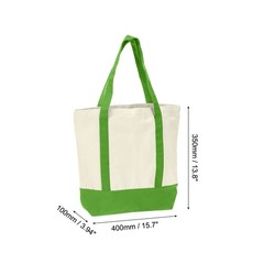 1Pcs 16″ x 14″ x 4″ Reusable Canvas Bag Tote Bag (Green)